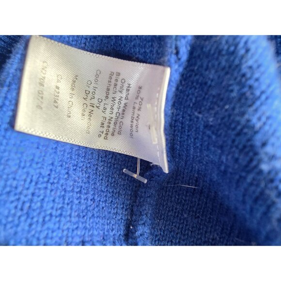 Talbots Blue Cable Knit Button Shoulder Sweater Mp - Picture 7 of 9